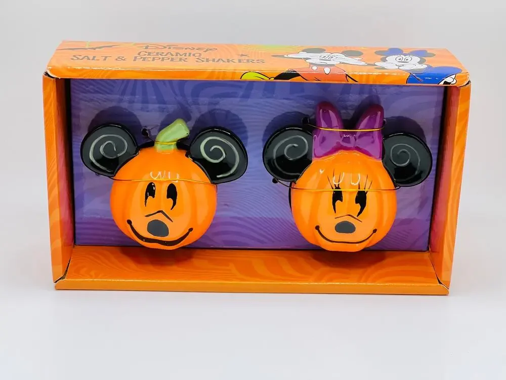 Halloween Disney Pumpkin Mickey & Minnie Salt & Pepper Shakers